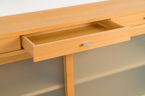 Sideboard Tempora , Eiche Vollholz, 2 Mattglas-Schiebetüren, 3