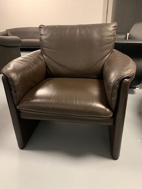Lounge Chair Design Sessel Zento, Dickleder dunkelbraun 1