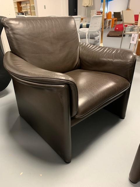 Lounge Chair Design Sessel Zento, Dickleder dunkelbraun 6